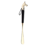 Maxbell Long Metal Shoe Horn with Wood Handle Alloy Horse Head 32cm/2.6inch Black