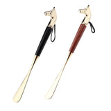 Maxbell Long Metal Shoe Horn with Wood Handle Alloy Horse Head 32cm/2.6inch Black