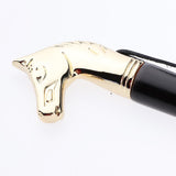 Maxbell Long Metal Shoe Horn with Wood Handle Alloy Horse Head 32cm/2.6inch Black