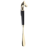 Maxbell Long Metal Shoe Horn with Wood Handle Alloy Horse Head 32cm/2.6inch Black