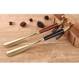 Maxbell Long Metal Shoe Horn with Wood Handle Alloy Horse Head 32cm/2.6inch Black