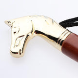Maxbell Long Metal Shoe Horn with Wood Handle Alloy Horse Head 32cm/2.6inch Brown