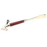 Maxbell Long Metal Shoe Horn with Wood Handle Alloy Horse Head 32cm/2.6inch Brown