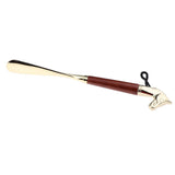 Maxbell Long Metal Shoe Horn with Wood Handle Alloy Horse Head 32cm/2.6inch Brown