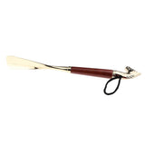 Maxbell Long Metal Shoe Horn with Wood Handle Alloy Horse Head 32cm/2.6inch Brown