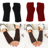 Maxbell Winter Half Finger Fingerless Gloves Arm Hand Warmer Cable Knit Mittens Black