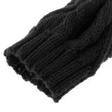 Maxbell Winter Half Finger Fingerless Gloves Arm Hand Warmer Cable Knit Mittens Black