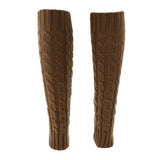 Maxbell Womens Winter Knit Crochet Knitted Leg Warmers Legging Boot Cover Khaki