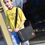 Maxbell Men Women Canvas Travel Hiking Satchel School Shoulder Messenger Bag Black