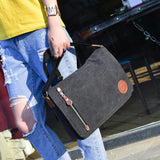 Maxbell Men Women Canvas Travel Hiking Satchel School Shoulder Messenger Bag Black