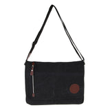 Maxbell Men Women Canvas Travel Hiking Satchel School Shoulder Messenger Bag Black