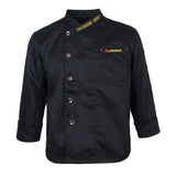 Unisex Single Breasted Long-sleeve Clothes Chef Uniform Chef Coat XXL Black