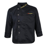 Unisex Single Breasted Long-sleeve Clothes Chef Uniform Chef Coat XXXL Black