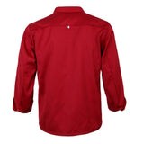 Maxbell Unisex Single Breasted Long-sleeve Clothes Chef Uniform Chef Coat XXXL Red