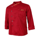 Maxbell Unisex Single Breasted Long-sleeve Clothes Chef Uniform Chef Coat XXXL Red