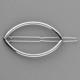 Women Metal Leaf Shape Hair Clip Smooth Hair Pin DIY Accessories Silver