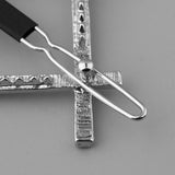 Maxbell Beauty Square Hair Clip Smooth Finish Hair Claw Pin for Women Makeup Tools Silver