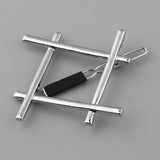 Maxbell Beauty Square Hair Clip Smooth Finish Hair Claw Pin for Women Makeup Tools Silver