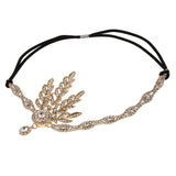 1920s Flapper Headpiece Roaring 20s Crystal Headband Gatsby Accessory Gold