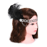 Women Gatsby 1920s Flapper Feather Headbands Fascinator Wedding Bridal Party