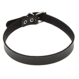 Max Lady Punk Gothic Leather Choker Necklace Collar Belt Buckle Neck Ring Black