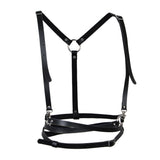 Max Punk Leather Body Harness Crossover Cage Suspenders Chain Waist Strap Belt