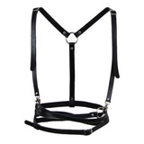 Max Punk Leather Body Harness Crossover Cage Suspenders Chain Waist Strap Belt