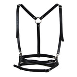 Max Punk Leather Body Harness Crossover Cage Suspenders Chain Waist Strap Belt