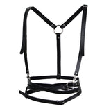 Max Punk Leather Body Harness Crossover Cage Suspenders Chain Waist Strap Belt