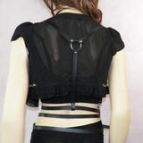 Max Punk Leather Body Harness Crossover Cage Suspenders Chain Waist Strap Belt