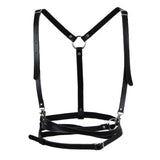 Max Punk Leather Body Harness Crossover Cage Suspenders Chain Waist Strap Belt