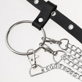 Maxbell Punk Leather Waist Belt Strap Harness Cincher Metal Chain Tassel Adjustable