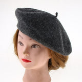 Maxbell Vintage French Women Girls Wool Warm Plain Beret Beanie Hat Cap Grey 2