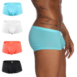 Maxbell Mens Underwear Shorts Solid Boxer Briefs Underpants Sexy Lingerie L White