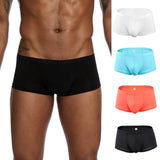 Maxbell Mens Underwear Shorts Solid Boxer Briefs Underpants Sexy Lingerie L White