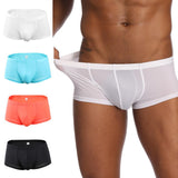 Maxbell Mens Underwear Shorts Solid Boxer Briefs Underpants Sexy Lingerie L White