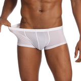 Maxbell Mens Underwear Shorts Solid Boxer Briefs Underpants Sexy Lingerie L White
