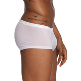 Maxbell Mens Underwear Shorts Solid Boxer Briefs Underpants Sexy Lingerie L White