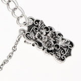 Maxbell Antique Silver Flower Cardigan Clips Shawl Shrug Sweater Collar Clasps Chain