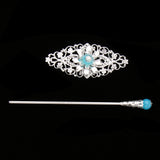 Chinese Traditional Style Womens Girls Hair Stick Hairpin Hair Stying Blue