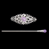 Chinese Traditional Style Womens Girls Hair Stick Hairpin Hair Stying Purple