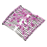 Maxbell Double Hair Comb Clip Magic Beads Stretchy Hair Holder Hair Jewelry Purple