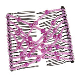 Maxbell Double Hair Comb Clip Magic Beads Stretchy Hair Holder Hair Jewelry Purple