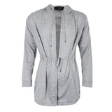 Maxbell Men Casual Cardigan Hooded Long Cloak Cape Coat Open Front Jacket M Gray