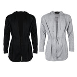 Maxbell Men Casual Cardigan Hooded Long Cloak Cape Coat Open Front Jacket M Gray