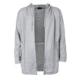 Maxbell Men Casual Cardigan Hooded Long Cloak Cape Coat Open Front Jacket M Gray
