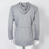 Maxbell Men Casual Cardigan Hooded Long Cloak Cape Coat Open Front Jacket M Gray