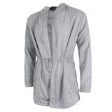 Maxbell Men Casual Cardigan Hooded Long Cloak Cape Coat Open Front Jacket M Gray
