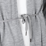 Maxbell Men Casual Cardigan Hooded Long Cloak Cape Coat Open Front Jacket M Gray