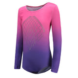 Maxbell Girls One-Piece Leotard Athletic Dance Gymnastics Bodysuit 8 Pink+Purple